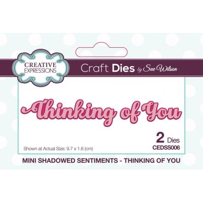 Creative Expressions Mini Shadowed Sentiments Sue Wilson Craft Dies - Thinking Of You